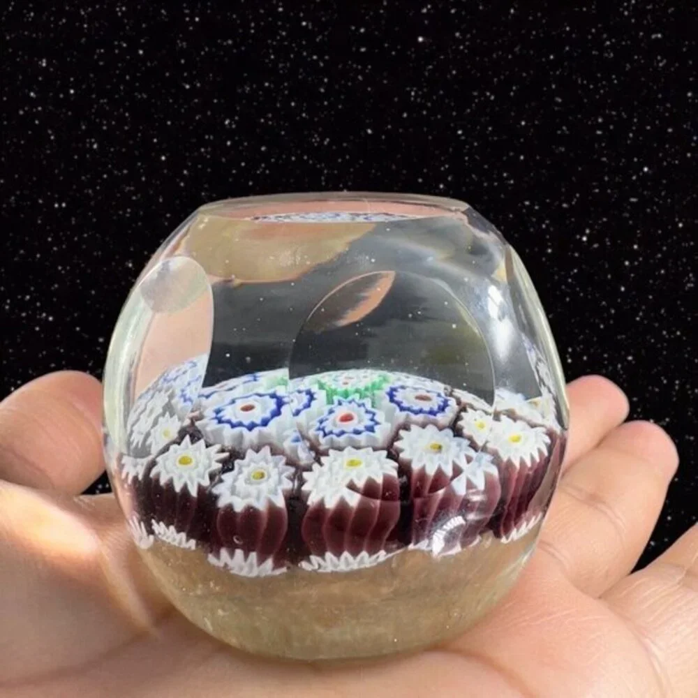 Venetian Paperweight Faceted Complex Italian Millefiori Figurine Perthshire? VTG